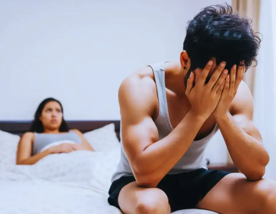 Image of upset man in need of erectile dysfunction treatment Harefield